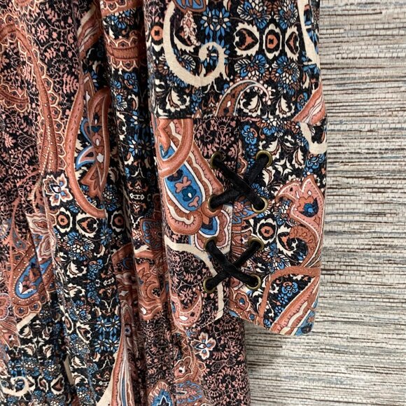 🌙 Skye’s The Limit Boho Paisley Nightgown 3X – Soft Knit, Lace Trim, Luxe Loung - Picture 3 of 6